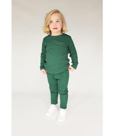 DreamBuy Unisex Ribbed Pyjama 6-7 Years Forest Green - 20 Colours, Boys Girls Men Women Lounge-wear - Buy Online on GoSupps.com