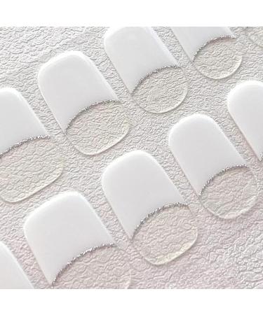 Semi Cured Gel Nails Strips Soft Self-Adhesive Gel Nail Stickers 20 Stickers French Nail Wraps Nail Gel Strips High Gloss Manicure UV/LED Lamp Required (45-French Line) - Buy Online on GoSupps.com