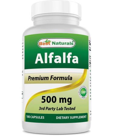 Best Naturals Alfalfa Green Super Food 500 mg 180 Capsules (180 Count (Pack of 1)) - Buy Online on GoSupps.com