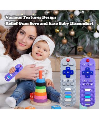 ERSIHUA 2-Pack Silicone Baby Teething Toys - TV Remote Teethers for 6-12-18 Months Infants - Fire Remote Shape Toddlers Silicone Teether - Sensory Toy for Boys and Girls (Black+Blue) - Buy Online on GoSupps.com
