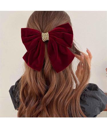 Atentuyi Vintage Large Red Bow Hair Clip Velvet Bow Hair Clip Silk Bow Hair Clip Satin Ribbion Bow Clip Large Bow Headpiece Retro Bowknot Accessories for Women and Girls Colour 2 - Buy Online on GoSupps.com