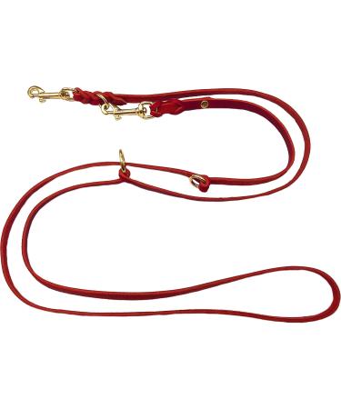 Premium Dog Liner Grease Leather Harness Adjustable Double Linen Leash for Small & Large Dogs (3.50m x 12mm Red) | Fast International Shipping - Buy Online on GoSupps.com
