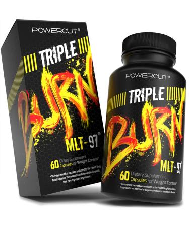 Powercut Triple Burn MLT-97 Weight Loss Fat Burner Diet Pills for Women & Men, Appetite Suppressant, 30 Days Supply