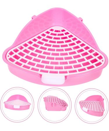 VILLFUL Box Rabbit Toilet Bunny Accessories Small Animal Critter Bath Pet Tub Plastic Cat Litter Tray 33X29.5X14CM Pink - Buy Online on GoSupps.com