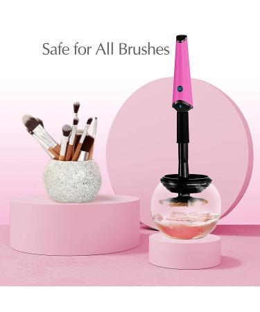 Luxe Pink Electric Makeup Brush Cleaner with Solution | USB Charging, 3 Speeds, Instant Wash & Dry - Buy Online on GoSupps.com