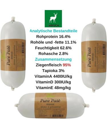 Paw Natural Dog Sausage - Gluten & Grain-Free Venison | Firm Slices | 3x400g Pack - Largest Variety Available - Buy Online on GoSupps.com