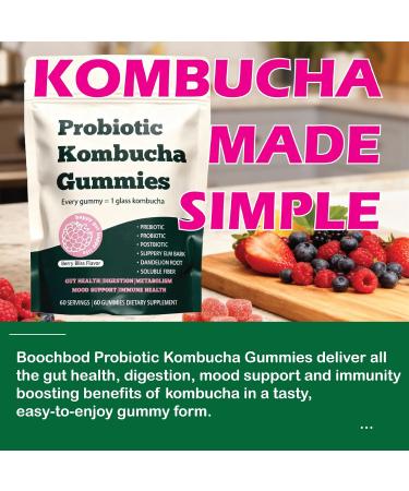 FORTIRISE Probiotic Kombucha Gummy - Prebiotics + Probiotics + Postbiotics | Contains MCT Oil elm bark Dandelion Root and Fiber | Promotes Gut Health | 60 Capsules - Buy Online on GoSupps.com