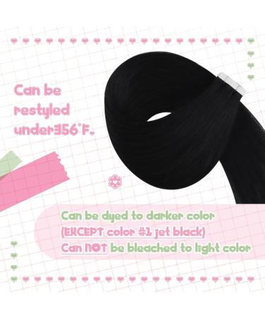 Youngsee Real Hair Tape Extensions - 60cm Black Seamless Invisible Tape In Extensions 20 Pieces 50g - Perfect for Cancer Patients - Buy Online on GoSupps.com