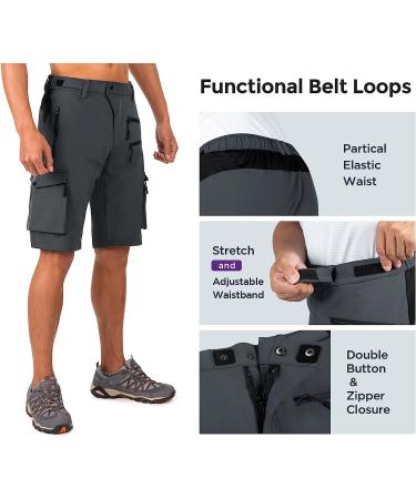 Wespornow Men's Hiking Shorts - Tactical & Lightweight for Outdoor Activities - Dark Grey Large - Buy Online on GoSupps.com