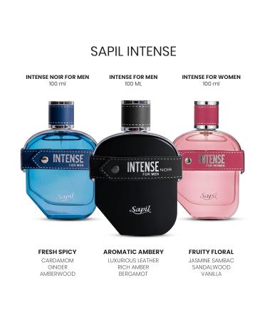 Sapil Intense Noir Perfume for Men - Long-Lasting Dubai Cologne Aromatic Ambery Fragrance EDP Spray 3.4 Oz (100ml) - Arabic Perfume for Men for Daily Wear & Special Occasions Aromatic Ambery scent - Buy Online on GoSupps.com