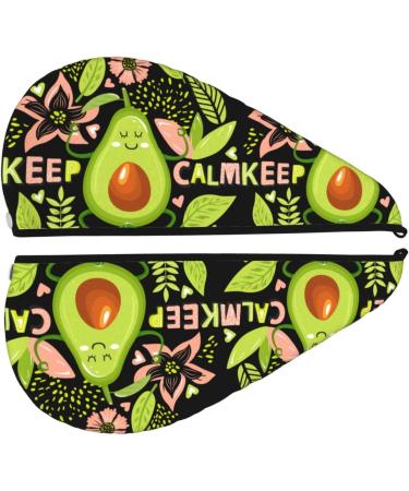 Avocado Keep Calm Microfiber Hair Towel - Super Absorbent Coral Velvet Wrap for Long & Curly Hair | Quick Dry Towel for Women - Buy Online on GoSupps.com
