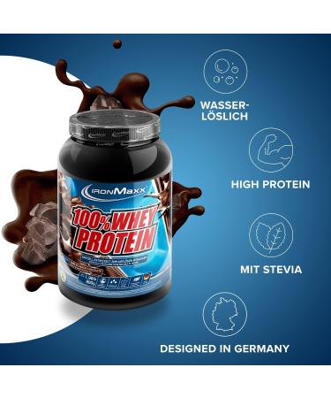 Buy Ironmaxx 100% Whey Protein Powder - Pure Dark Cocoa 900g | Water-Soluble Protein | Flavored Options Available - International Shipping - Buy Online on GoSupps.com