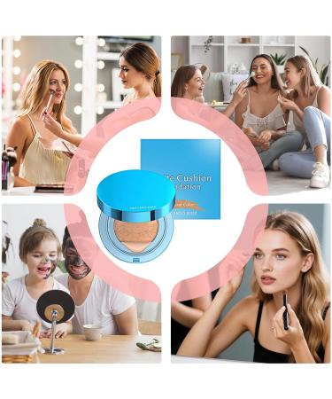 Cushion Foundation Makeup - Matte Anti-Perspirant Cushion Concealer for Women - Lightweight Corrective Makeup Cream for Business Trips Travel School etc. - Buy Online on GoSupps.com