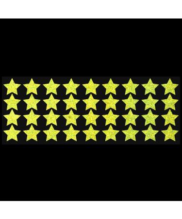 LiteMark 1 Inch Lemon Yellow Reflective Stars Sticker Decals - Pack of 36 for Helmets, Bicycles, Strollers, Wheelchairs - Buy Online on GoSupps.com