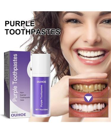 Purple Teeth Whitening Toothpaste 30ml | Brighten Yellow Teeth & Remove Stains | Color Correction Formula - Buy Online on GoSupps.com