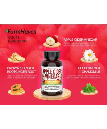 FarmHaven Apple Cider Vinegar Capsules with Mother 1390MG + Ginger | Digestion Support | 90 Count - Buy Online on GoSupps.com