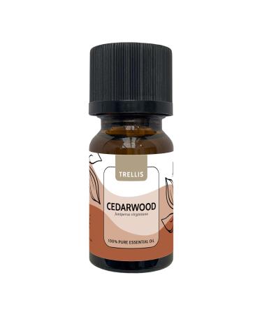 Cedarwood Essential Oil 10ml by Trellis | 100% Pure Cedarwood Oil | Premium Aromatherapy Oil for Diffusers for Home | Natural Vegan Cruelty Free Ethically Sourced in USA & Bottled in UK Cedarwood 10.00 ml (Pack of 1)