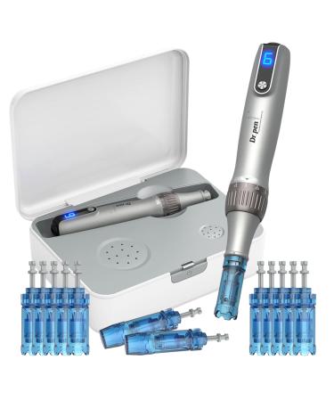 Dr. Pen M8S Micro Needle Auto Microneedling Pen Mesotherapy Treatment At-home Skin Derma Roller Wireless Microneedle Professional Pen for Face Body Hair Beard Growth with 10 Replacement Cartridges