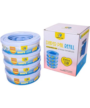 Moms Aide 4 Refill Cassettes - Compatible with Angelcare Diaper Genie & Litter Loose II | International Shipping Available - Buy Online on GoSupps.com