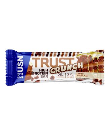USN Pack of 12 Trust Crunch Triple Chocolate 60g