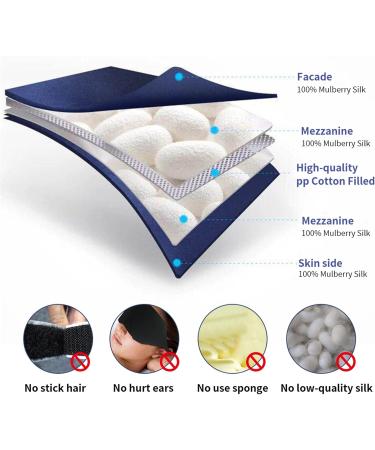 Midnight Green Silk Sleep Mask | 19 Momme Mulberry Silk | Anti-Allergy Blindfold for Women, Men, Girls | Perfect for Sleeping, Travel, Nap, Meditation - Buy Online on GoSupps.com