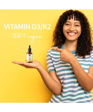 Ayursana Vitamin D3-K2 Drops - 1000 IU D3 & 20 mcg MK-7 K2 - Vegan - 50 ml - Supports Immune & Bone Health - Buy Online on GoSupps.com
