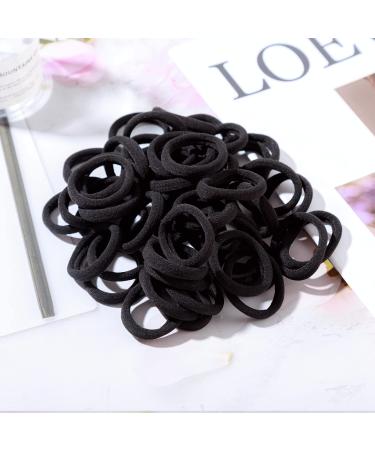 ZBORH 50PCS Black Hair Ties for Women - Seamless Elastic Ponytail Holders, No Damage for Thick Hair - Buy Online on GoSupps.com