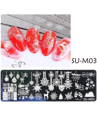 Christmas Nail Art Stamping Plate - JMEOWIO 6 Sheets Snowflake Reindeer Image Plate Nail Art Design Stamp Kit Manicure Template Set - Buy Online on GoSupps.com