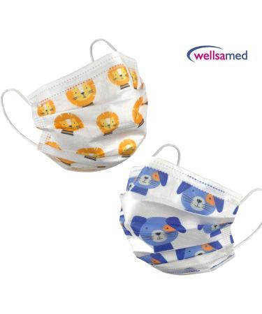 Wellsamed Wellsamask 50-Piece Face Masks - Small Size Lion/Dog Design | Elastic Band | Buy Internationally - Buy Online on GoSupps.com