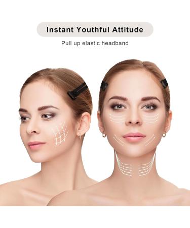 Invisible Facelift Bands Face Lifting Tape Bands Face Lifting Band Facelift Bands with Clips Reusable Facelift Band Adjustable Elastic Face Lift Belt 3 Pieces - Buy Online on GoSupps.com