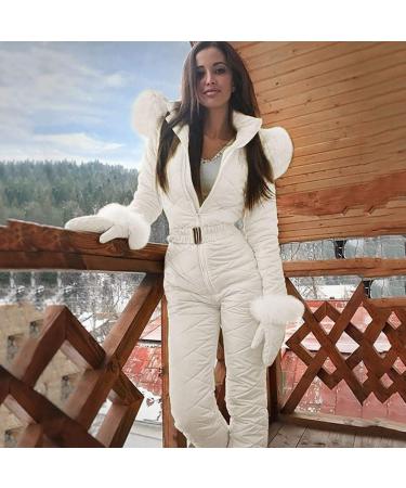 Buy Haiorziyou Women's Waterproof Ski Suit - Stylish One-Piece Jumpsuit for Winter Sports - Hooded & Warm - Perfect for Skiing & Snow Activities - XL White - Buy Online on GoSupps.com