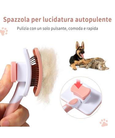 Vinabo Self-Cleaning Pet Brush | Dog & Cat Undercoat Removal | Perfect for Long & Short-Haired Pets - Cinnamon - Buy Online on GoSupps.com
