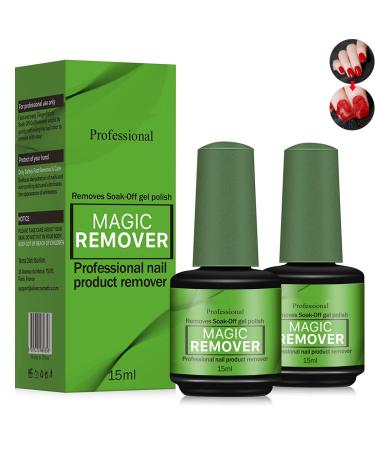2 Pack Nail Polish Remover Set Soak Off Magic Remover Gel Nail Polish Remover Quickly Easily Remove Gel Polish in 3-5min(Green)