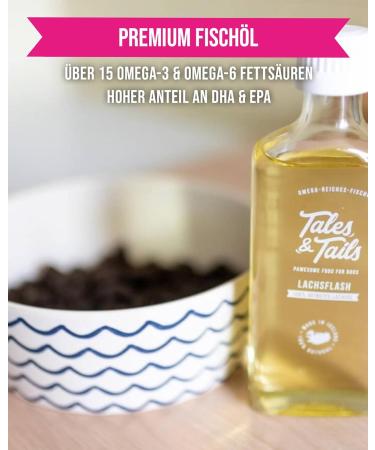 Tales & Tails Salmon Oil for Dogs - Omega 3 Natural Additives 8x240ml Pack | Healthy Dog Food Supplement - Buy Online on GoSupps.com