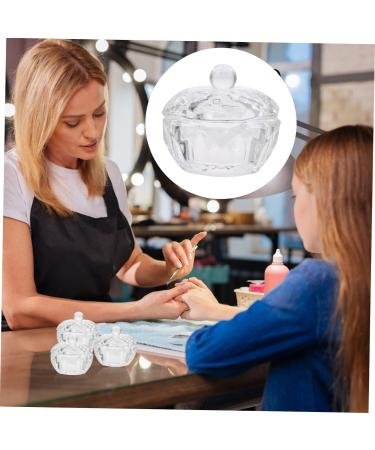 POPETPOP 3Pcs nail art crystal cup mini dappen dish dappen dish with lid powder glass dappen cup nail dipping dish glass jar with lids nail liquid cup washing dishes white manicure - Buy Online on GoSupps.com