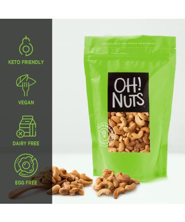 Oh! Nuts Dry Roasted Unsalted Cashews - 2 lb Bulk Bag | All-Natural Protein Keto Snacks | Fresh & Healthy, No Additives, Salt, or Oil | Low Sodium, Vegan & Gluten-Free - Buy Online on GoSupps.com