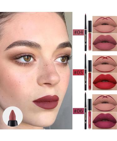 3 Velvety Matte Liquid Lipsticks + Lip Liner Set for Black Women - Rose Lip Stain, Waterproof & Long Lasting 24 Hours | One Step Lips Makeup Kit - Buy Online on GoSupps.com