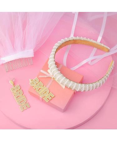 Bachelorette Party Bride Kit: Headband, Veil, Earrings - Wedding Bridal Shower Gift Set - Buy Online on GoSupps.com