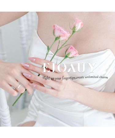 Light Pink Cat Eye Press On Nails Short Square Acrylic Fake Nails with Glitter Rhinestones | 24 Pcs Full Coverage Stick-on Nails for Women & Girls - Buy Online on GoSupps.com