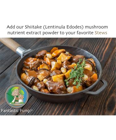Shiitake (Lentinula Edodes) powder - Fantastic Fungi 100 grams - 3 month supply -Shiitake mushroom fruiting body powder - (Lentinula Edodes) mushroom extract Concentrated 100:1 Shiitake extract powder ready to use - Buy Online on GoSupps.com