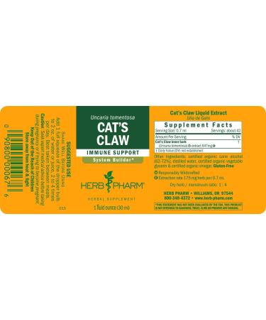 Herb Pharm Cat's Claw (UNA de Gato) Liquid Extract - Immune System Support - 1oz - Buy Online on GoSupps.com