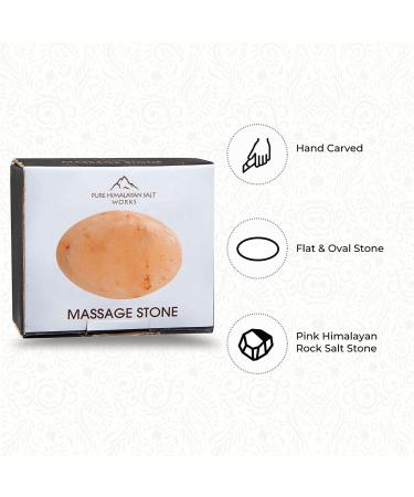 Pure Himalayan Salt Works Flat Oval Massage Stone - Hand-Carved Pink Crystal for Therapy & Scrubs - 2.5x3.5x1 - Pack of 1 - Buy Online on GoSupps.com