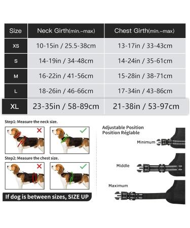Heele Dog Crockery & No-Pull Harness - Adjustable Reflective Breathable Soft Padded Handle for Large Dogs (Size XL Black) - Buy Online on GoSupps.com