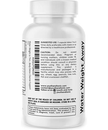 Dandelion Water Weight Pills for Waistline Thin, Bloat Relief & Swelling - Natural Diuretic Supplement for Water Retention & Body Detox Support - Buy Online on GoSupps.com