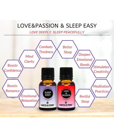 Earth N Pure Natural Essential Oil Blend- Pack of 2 | Love and Passion & Sleep Easy | 15ml each Love & Sleep Set Of 2 (15 ml) - Buy Online on GoSupps.com