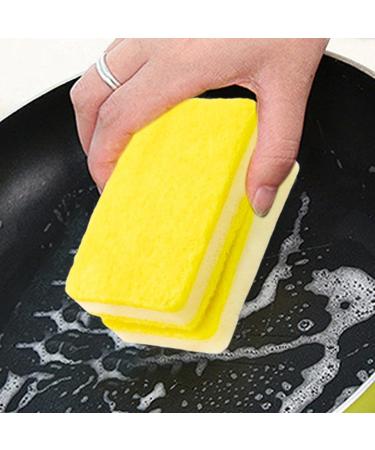 Fovolat Dish Sponges - U-Shaped Dish Scrubber Scouring Pad Non-Scratch Dish Wash Sponge Reusable Scrubbing Sponge for Kitchen Sink Bathroom Toilet Yellow - Buy Online on GoSupps.com