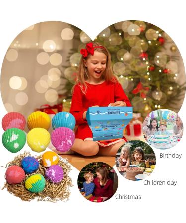 Shell Kids Bath Bombs Gift Set with Surprise Toys - Handmade Bubble Bath Fizzes for Children - Perfect for Birthday, Christmas & Party Favor - Buy Online on GoSupps.com