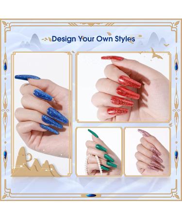 ROSALIND 10PCS Glitter Gel Nail Polish Set - Gold Red Green Blue Sparkle Colors | Soak Off Reflective Sliver Purple Shiny Sparkly Gel Manicure - Buy Online on GoSupps.com