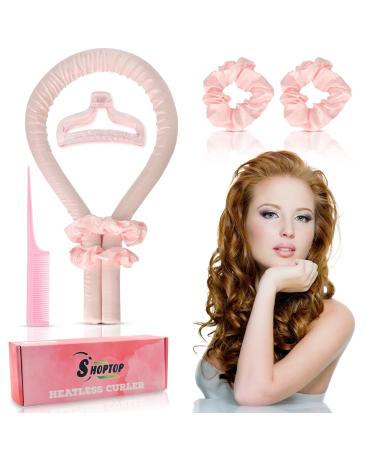 SHOPTOP Heatless Curlers Headband - Heatless Hair Curler Set Styling Tools for Long Medium Hair Best For Natural Wave Soft Hair Roller for Women Girls Hair Accessories (Pink)