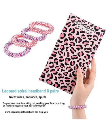 Spiral Hair Ties Set - 8 Pack Coil Hair Accessories for Active Women in Pink-Purple | Strong Grip Hair Scrunchies - Buy Online on GoSupps.com